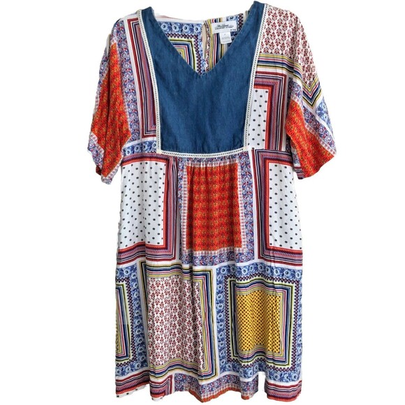 The Vermont Country Store Patchwork Dress Womens S Babydoll Grannycore Hippie - Picture 1 of 10